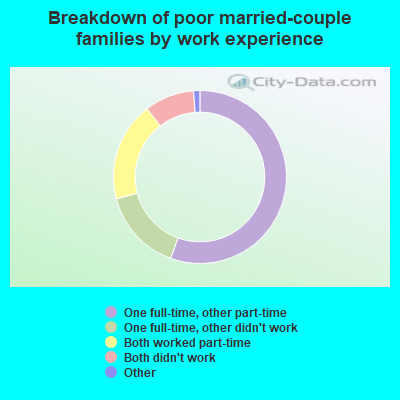 Breakdown of poor married-couple families by work experience