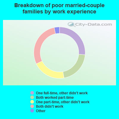 Breakdown of poor married-couple families by work experience