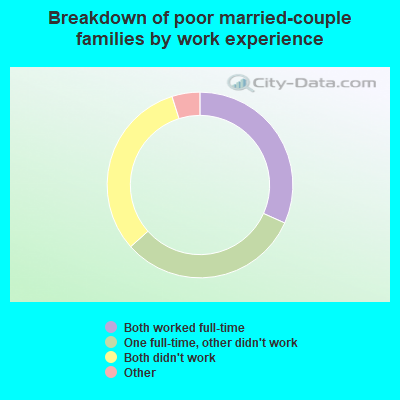 Breakdown of poor married-couple families by work experience