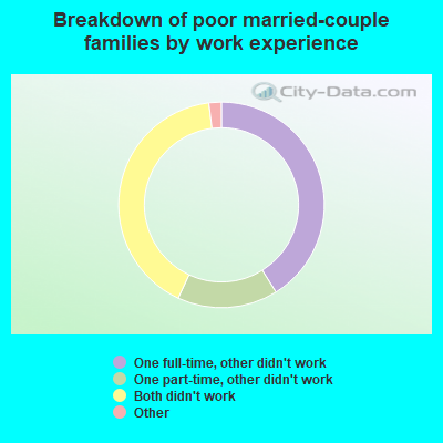 Breakdown of poor married-couple families by work experience