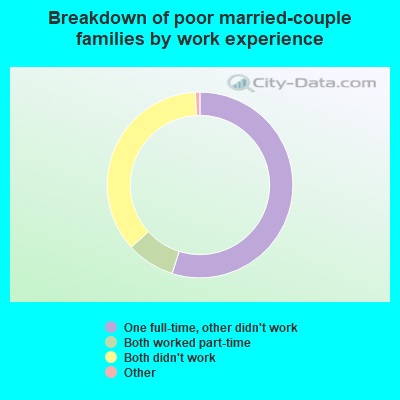 Breakdown of poor married-couple families by work experience