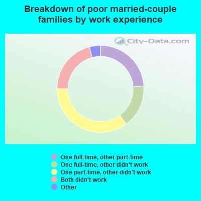 Breakdown of poor married-couple families by work experience