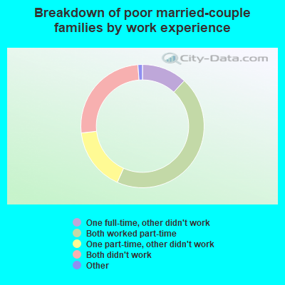 Breakdown of poor married-couple families by work experience