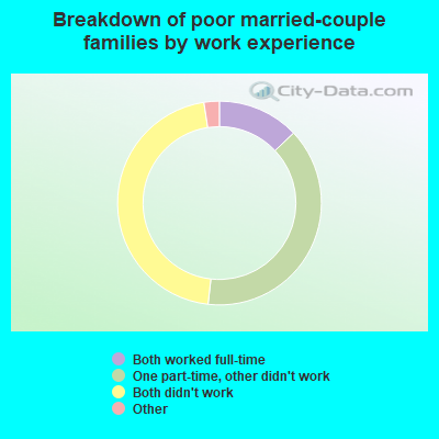 Breakdown of poor married-couple families by work experience