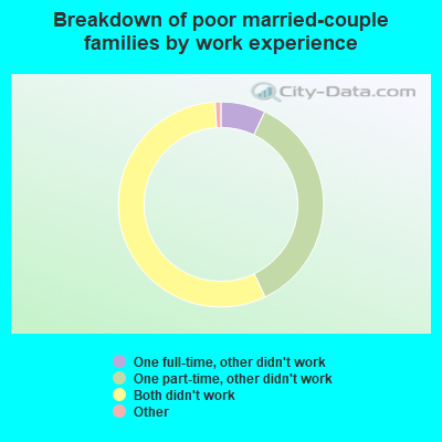 Breakdown of poor married-couple families by work experience