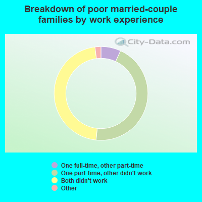 Breakdown of poor married-couple families by work experience