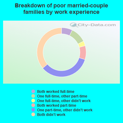 Breakdown of poor married-couple families by work experience