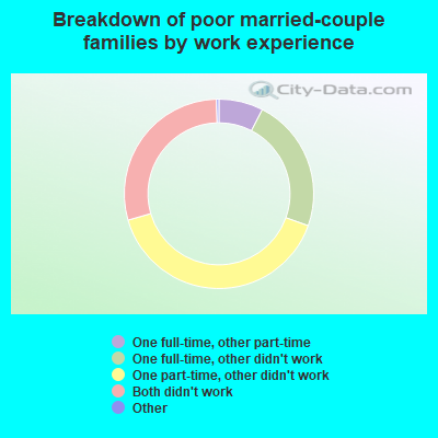 Breakdown of poor married-couple families by work experience