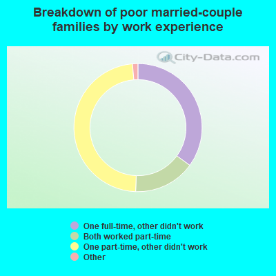 Breakdown of poor married-couple families by work experience