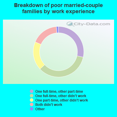 Breakdown of poor married-couple families by work experience