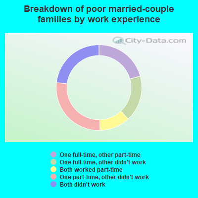 Breakdown of poor married-couple families by work experience