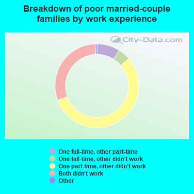 Breakdown of poor married-couple families by work experience