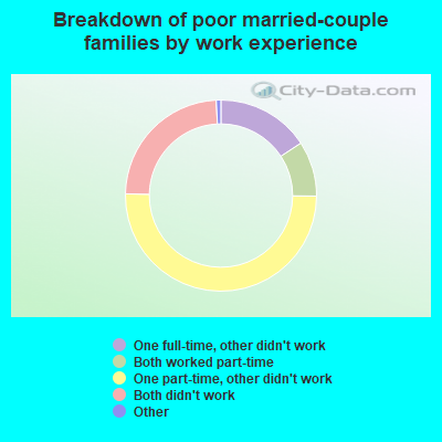 Breakdown of poor married-couple families by work experience