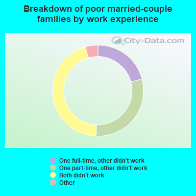 Breakdown of poor married-couple families by work experience