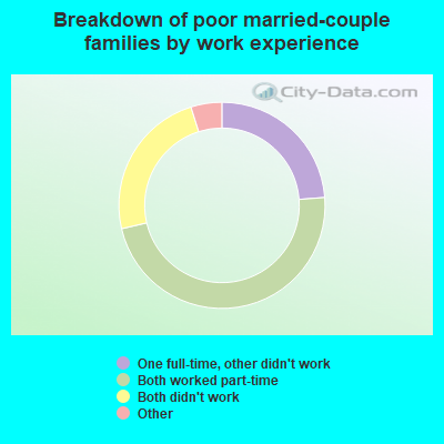 Breakdown of poor married-couple families by work experience