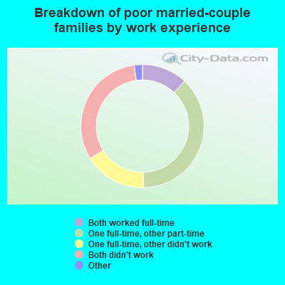 Breakdown of poor married-couple families by work experience