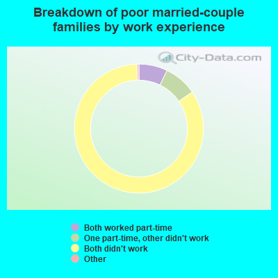 Breakdown of poor married-couple families by work experience