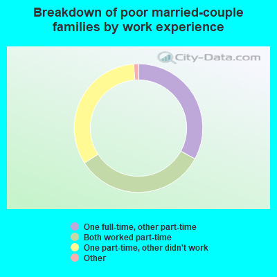 Breakdown of poor married-couple families by work experience