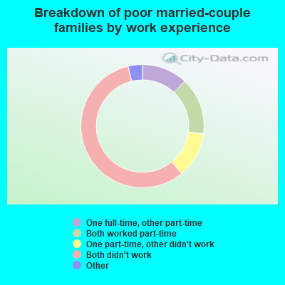 Breakdown of poor married-couple families by work experience