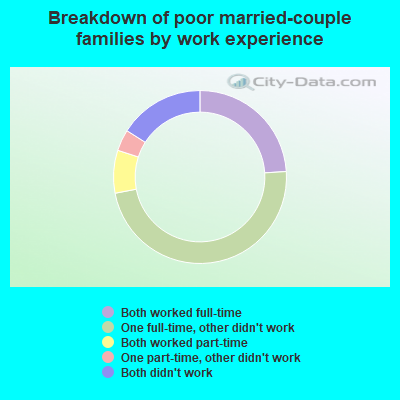 Breakdown of poor married-couple families by work experience