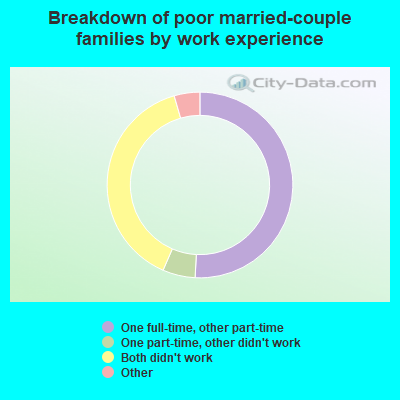 Breakdown of poor married-couple families by work experience