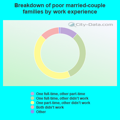 Breakdown of poor married-couple families by work experience