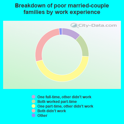 Breakdown of poor married-couple families by work experience