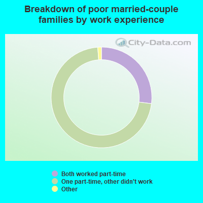 Breakdown of poor married-couple families by work experience