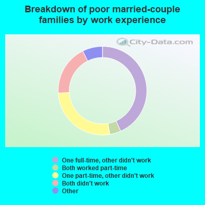 Breakdown of poor married-couple families by work experience