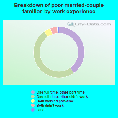 Breakdown of poor married-couple families by work experience