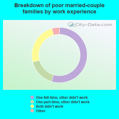 Breakdown of poor married-couple families by work experience