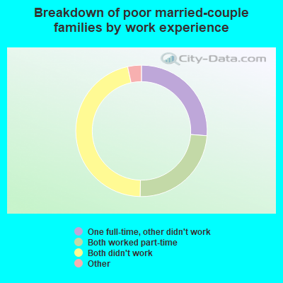 Breakdown of poor married-couple families by work experience