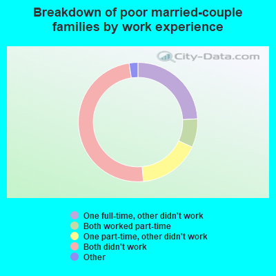 Breakdown of poor married-couple families by work experience