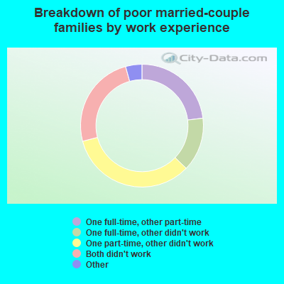 Breakdown of poor married-couple families by work experience