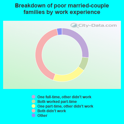 Breakdown of poor married-couple families by work experience