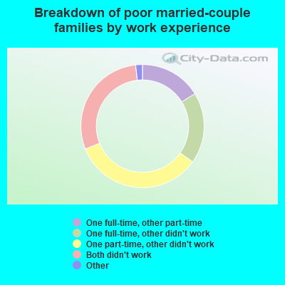 Breakdown of poor married-couple families by work experience