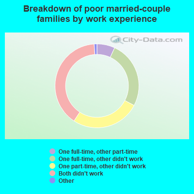 Breakdown of poor married-couple families by work experience