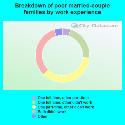 Breakdown of poor married-couple families by work experience