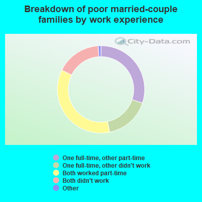 Breakdown of poor married-couple families by work experience