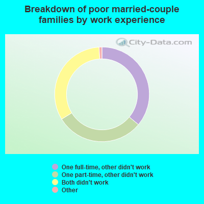 Breakdown of poor married-couple families by work experience