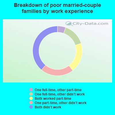 Breakdown of poor married-couple families by work experience