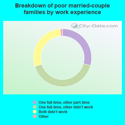 Breakdown of poor married-couple families by work experience