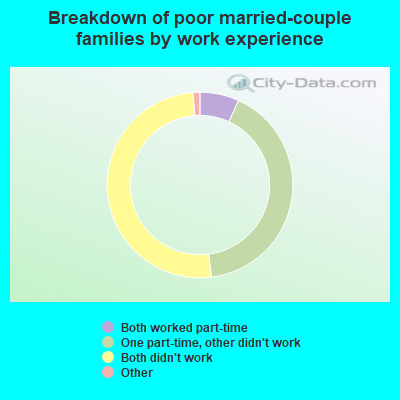 Breakdown of poor married-couple families by work experience