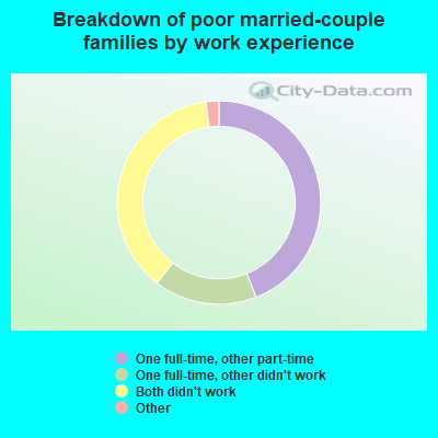 Breakdown of poor married-couple families by work experience