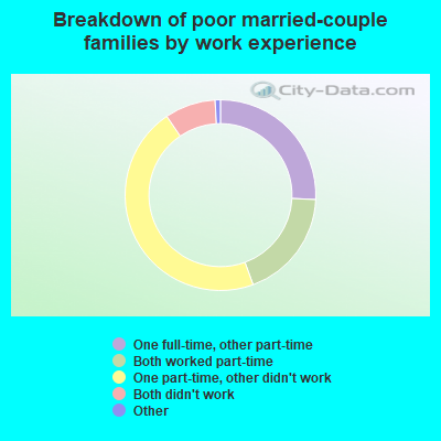 Breakdown of poor married-couple families by work experience