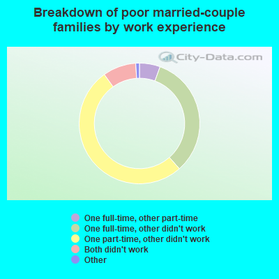 Breakdown of poor married-couple families by work experience