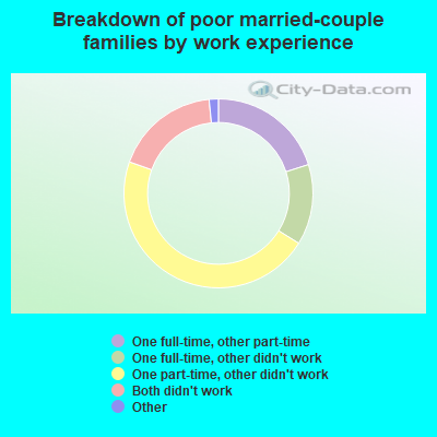 Breakdown of poor married-couple families by work experience