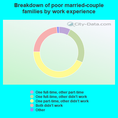 Breakdown of poor married-couple families by work experience