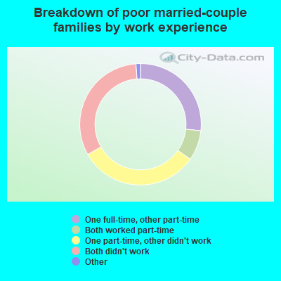 Breakdown of poor married-couple families by work experience