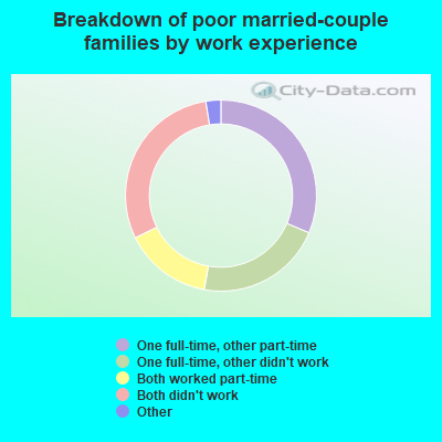 Breakdown of poor married-couple families by work experience